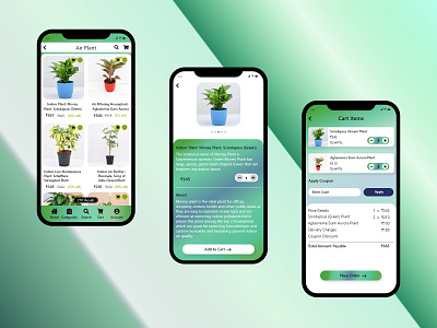 Green Yard - Add to cart app design flower icon logo typography ui vector