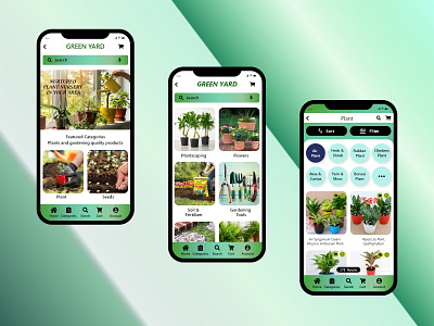 Green Yard - Home app design flower icon logo typography ui vector