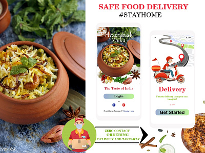 Biryani branding design food illustration ordering typography ux vector web