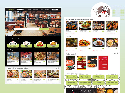 FoodVybe eat24 food and drink food app foodie illustration order order online restaurant restaurant app restaurant branding search typogaphy ui design web design