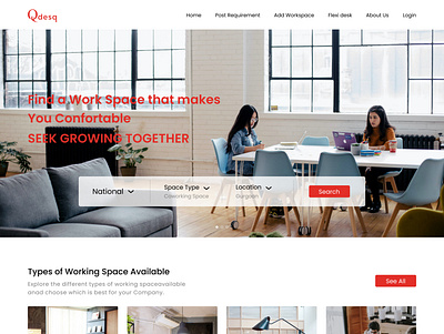 New Look #Qdesq booking co working space customize product design office typography ui ux web