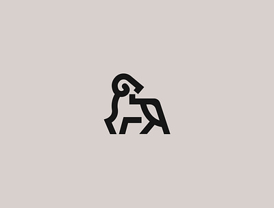 Goat branding flat icon logo minimal