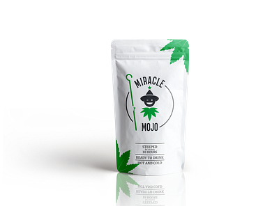 Logo Design for Miracle Mojo. mockup on Packaging branding cannabidiol cannabis cbd design drug green hemp herb leaf logo medical medicinal medicine natural oil plant weed