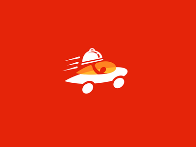 Rapid Eats Logo business car catering courier deliver delivery design express fast food pizza red restaurant service speed transport transportation vector vehicle