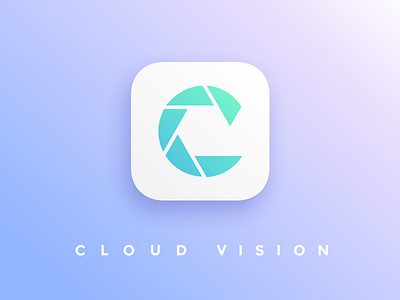 Cloudvision logo app camera cloud coloring design fresh iphone lens logo photography studio vision