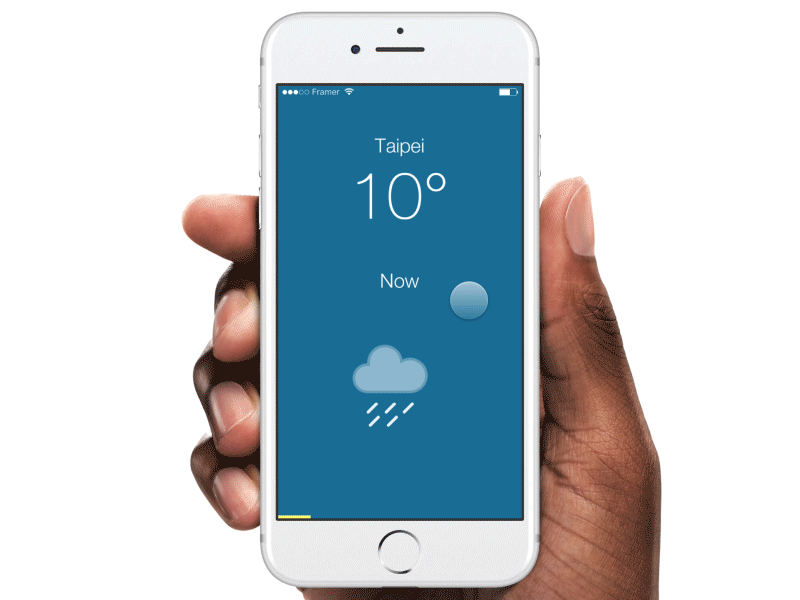 Weather framer prototype animation blue clouds framer icons prototype rain sun swipe taipei transition weather