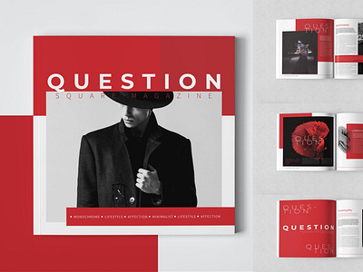 Question Square Magazine Template a4 adobe advertising branding catalog catalogue clean fashion indesign lookbook magazine minimalist modern print print design printable printing professional template us lettter