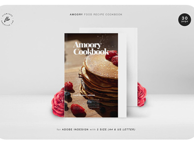 Amoory Food Recipe Cookbook a4 adobe catalog clean colorful company indesign magazine minimalist modern photography pitch deck portfolio print printable professional studio template us letter usletter