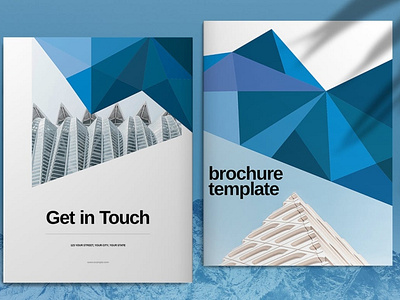 Blue Low Poly Brochure Template brochure business business catalog catalog magazine portfolio template brochure