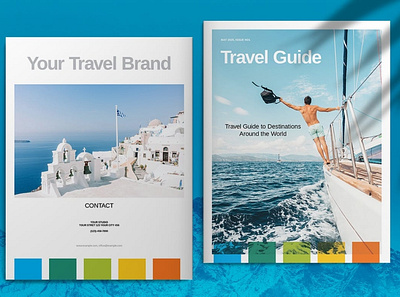Blue Travel Guide Brochure Template brochure business business catalog catalog magazine portfolio template brochure