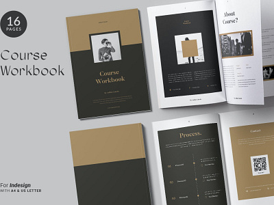 The Course Workbook a4 adobe advertising branding catalog catalogue clean fashion indesign lookbook magazine minimalist modern print print design printable printing professional template us lettter