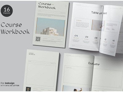 The Course Workbook | Minimal a4 adobe advertising branding catalog catalogue clean fashion indesign lookbook magazine minimalist modern print print design printable printing professional template us lettter