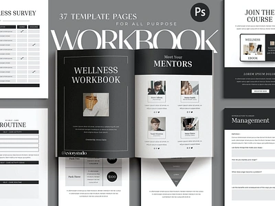 Wellness - Workbook Creator for Coach blog blog ebook canva catalog class clean course download ebook free marketing online print printable social social media template webinar workshop