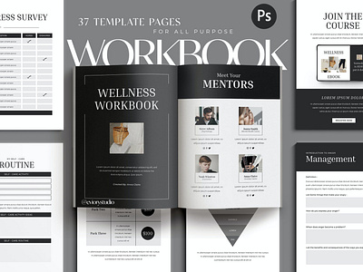 Wellness - Workbook Creator for Coach blog blog ebook canva catalog class clean course download ebook free marketing online print printable social social media template webinar workshop