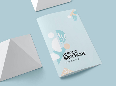 Two Fold Brochure Mockups bifold brochure bussines catalog clean design illustration indesign magazine minimal mockup modern print printable template