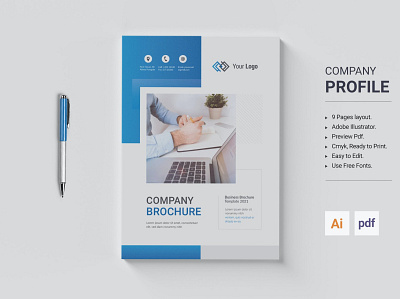 Company Profile 3d animation branding catalog clean company company profile design graphic design illustration indesign logo magazine motion graphics print printable template ui