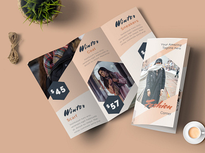 Fashion Trifold Brochure 3d animation branding brochure catalog clean design graphic design illustration indesign logo magazine motion graphics print printable template trifold ui