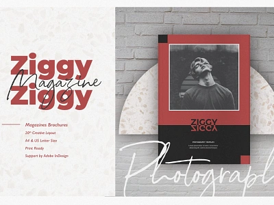 Ziggy Photography Template 3d animation branding catalog clean design graphic design illustration indesign logo magazine motion graphics print printable template ui