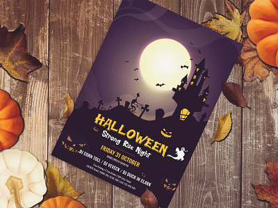 Halloween Flyer, Halloween Party Flyer clean flyer flyer template flyers ghost halloween halloween flyer halloween party illustration poster poster design poster template posters print printable pumpkin retro scary template vintage