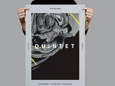 Quintent Poster / Flyer brush catalog clean design dj flyer flyer poster flyer template illustration indesign liquid magazine music poster poster minimal print printable promotion summer template
