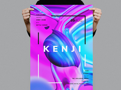 Kenji Flyer / Poster Template beach catalog clean design dj event flyer flyer poster flyer template illustration indesign magazine music poster poster gradient poster minimal print printable summer template