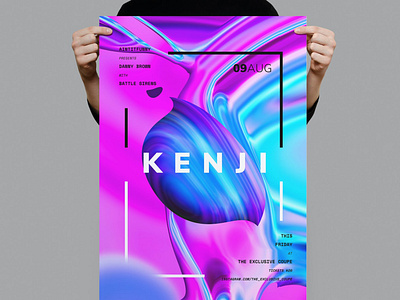 Kenji Flyer / Poster Template beach catalog clean design dj event flyer flyer poster flyer template illustration indesign magazine music poster poster gradient poster minimal print printable summer template