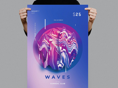 Waves Flyer / Poster Template annual annual report brochure business catalog catalog clean design editoral graphic design illustration indesign lifestyle lookbook magazine minimal minimalist print printable professional template