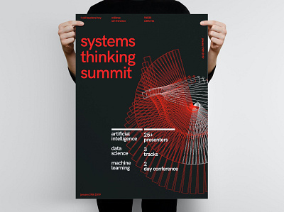 Systems Thinking Summit Poster Template catalog clean conference design developer flyer flyer poster flyer template illustration indesign machine magazine poster print printable summer summit systems template thinking