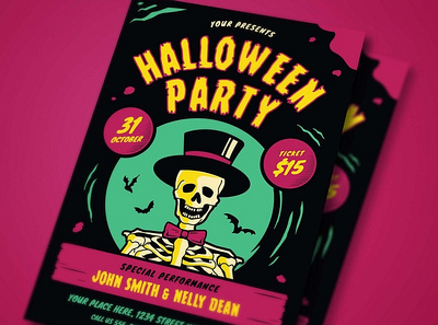 Retro Halloween Party Event Flyer candy event fest festival flyer halloween holiday instagram invitation party poster poster template print template print templates printing pumpkin template templates treat trick