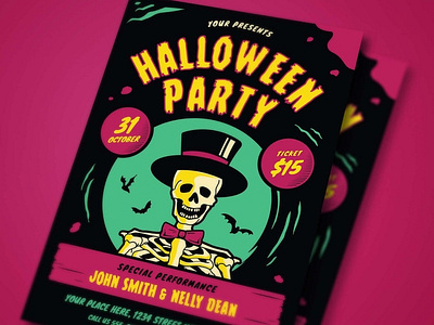 Retro Halloween Party Event Flyer