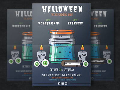 Halloween Poster Template catalog clean design flyer halloween halloween poster halloween scary horror illustration indesign magazine movie october poster template print printable pumpkin scary template thriller