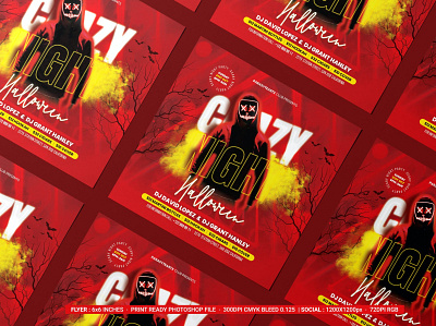 Halloween Night Flyer catalog clean design flyer flyer poster halloween halloween night illustration indesign magazine minimal modern movie october poster print printable simple template thriller