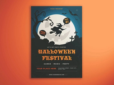 Halloween Festival Flyer catalog clean flyer flyer poster halloween halloween flyer halloween party flyer halloween poster halloween template horror magazine movie october party poster print printable pumpkin template thriller