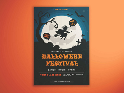 Halloween Festival Flyer catalog clean flyer flyer poster halloween halloween flyer halloween party flyer halloween poster halloween template horror magazine movie october party poster print printable pumpkin template thriller