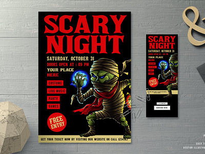 Halloween Flyer Scary Mummy