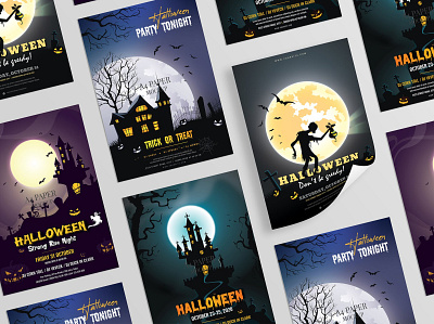 Halloween Flyer Template catalog clean design flyer poster flyer template halloween halloween flyer halloween template illustration indesign magazine minimal modern movie october poster print printable pumpkin template