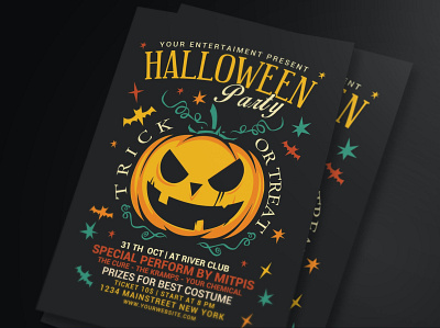 Halloween Party Flyer catalog clean clean poster design download flyer poster halloween halloween flyer halloween party illustration indesign magazine minimal modern modern poster party print printable simple template