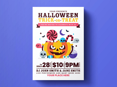 Halloween Party Flyer Template catalog clean design flyer flyer template graphic design hallloween poster halloween halloween flyer halloween party illustration indesign magazine movie october poster print printable template thriller