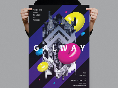 Galway Poster / Flyer abstract catalog clean club colorful design flyer flyer template geometric graphic design illustration indesign magazine music poster poster flyer poster template print printable template