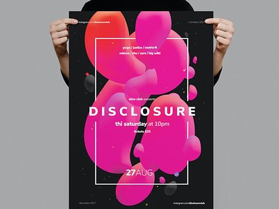 Disclosure Poster / Flyer branding catalog clean design disclosure disclosure poster dj flyer flyer template futuristic graphic design hipster illustration indesign magazine poster poster template print printable template