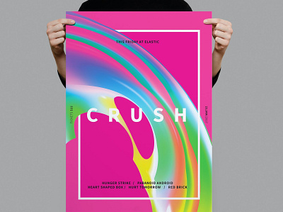 Crush Poster / Flyer bride catalog clean design dj electro flyer flyer poster hipster illustration indesign magazine mesh music nightclub print printable rainbow techno template