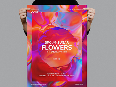 Flowers Flyer / Poster Template catalog clean dance design dj electronic flowers flyer flyer template gradient illustration indesign magazine music nightclub poster template print printable sunrise template