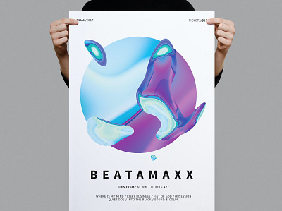 Beatamaxx Poster / Flyer beach catalog clean club design dj flyer fresh gradient graphic design illustration indesign magazine music poster poster flyer print printable techno template