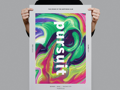 Pursuit Poster / Flyer catalog clean club colorful design dj flyer flyer template gardient illustration indesign magazine music nightclub poster print printable simple techno template