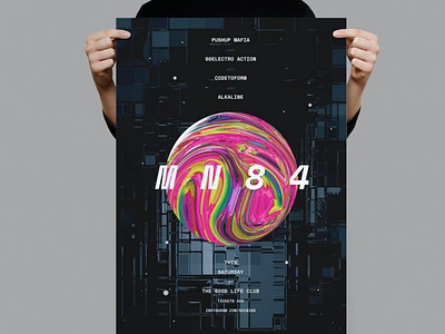 MN84 Poster / Flyer catalog clean design dj electro flyer flyer template gradient gradient poster illustration indesign magazine music nightclub poster poster template print printable technical template