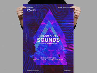 Aerodynamic Sounds Flyer / Poster Template aerodynamic catalog clean design dj flyer flyer poster flyer template gradient illustration indesign magazine musik party poster template print printable sounds sounds flyer template