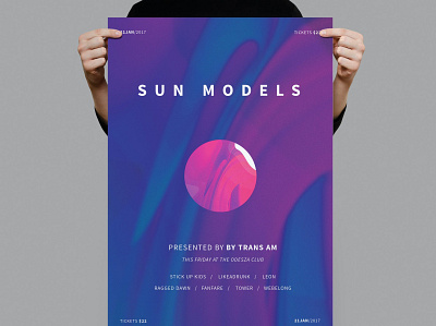 Sun Models Poster / Flyer anniversary catalog clean design event flyer illustration indesign magazine moon neon party poster print printable sun sun models sun template template template flyer