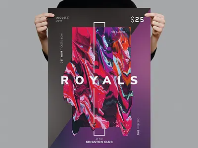 Royals Flyer / Poster Template catalog clean colorful design dj flyer flyer template gradient illustration indesign magazine minimal music poster poster template print printable royals flyer simple template