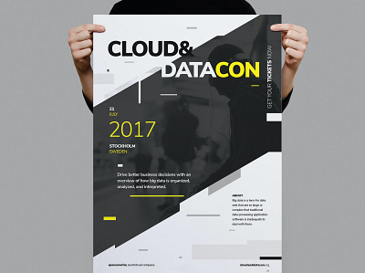 Datacon Conference Poster / Flyer catalog clean cloud conference corporate data datacon datacon poster design flyer flyer conference illustration indesign magazine poster print printable startup template webinar