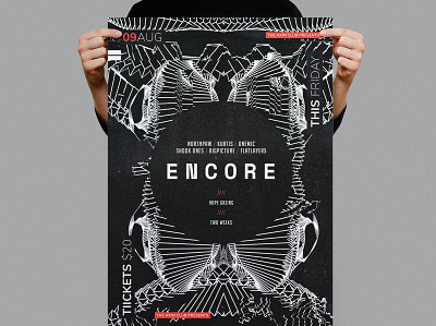 Encore Flyer / Poster Template artist catalog clean clean poster club design dj event flyer modern flyer poster graphic design illustration indesign magazine motion graphics nightclub poster template print printable template